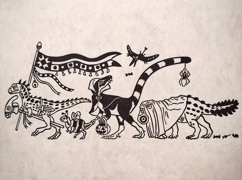 ‘Trick or Treaters’ Print on Handmade Paper