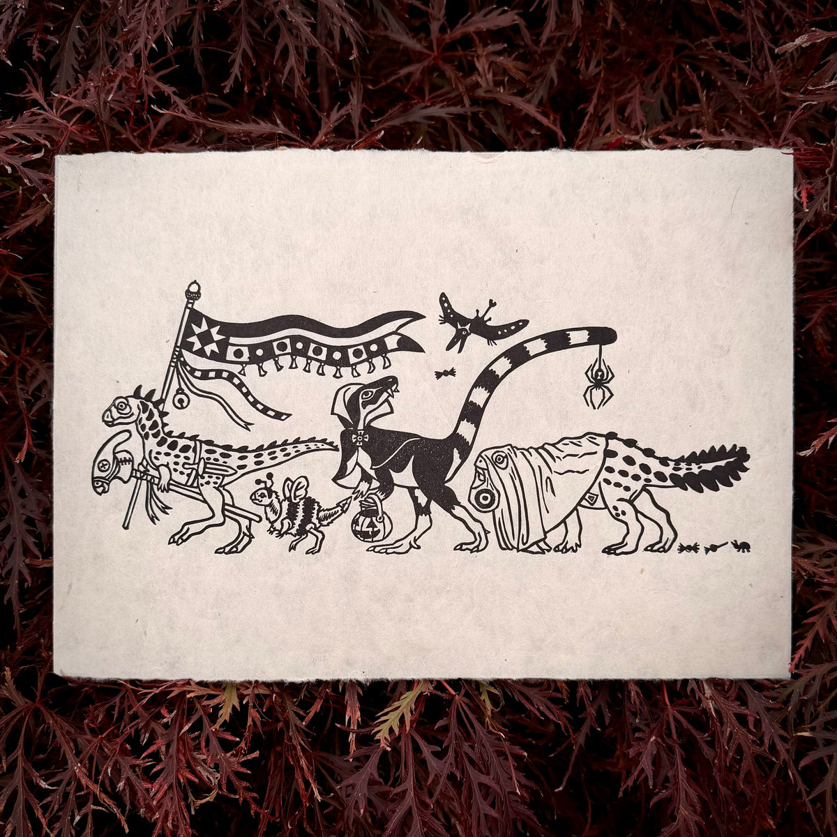 ‘Trick or Treaters’ Print on Handmade Paper