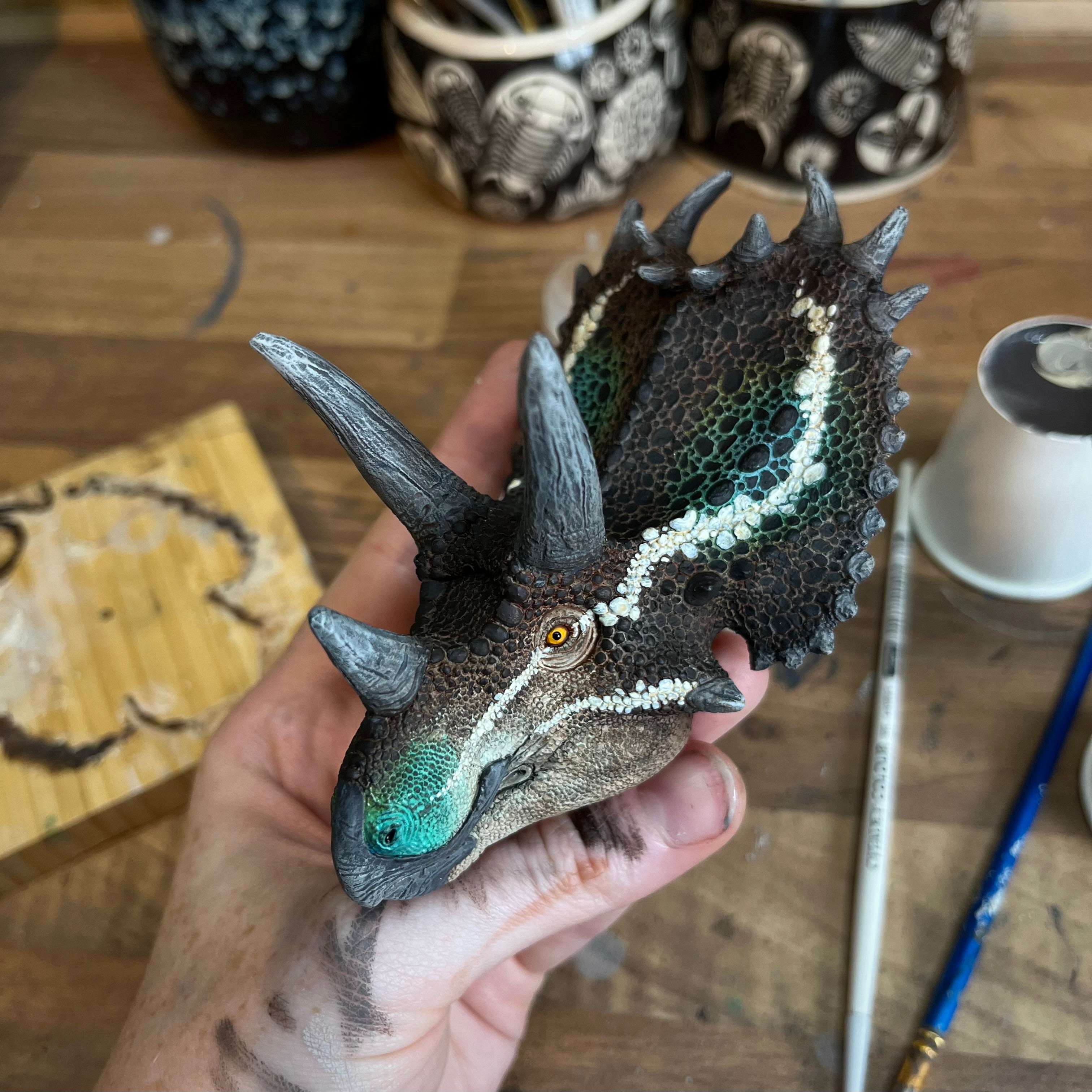 Custom Painted Pentaceratops Head Slot