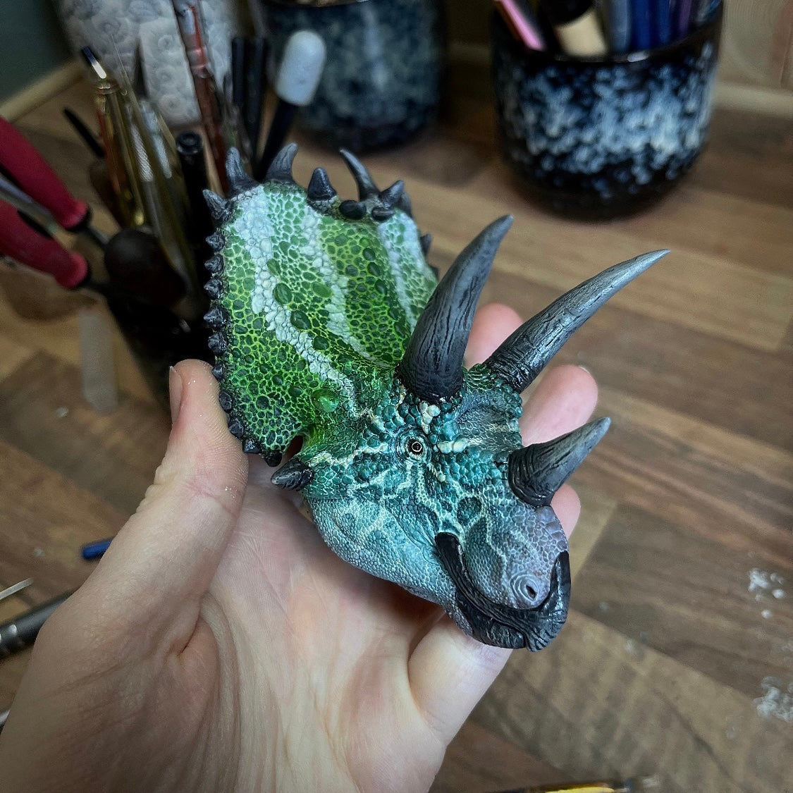 Custom Painted Pentaceratops Head Slot