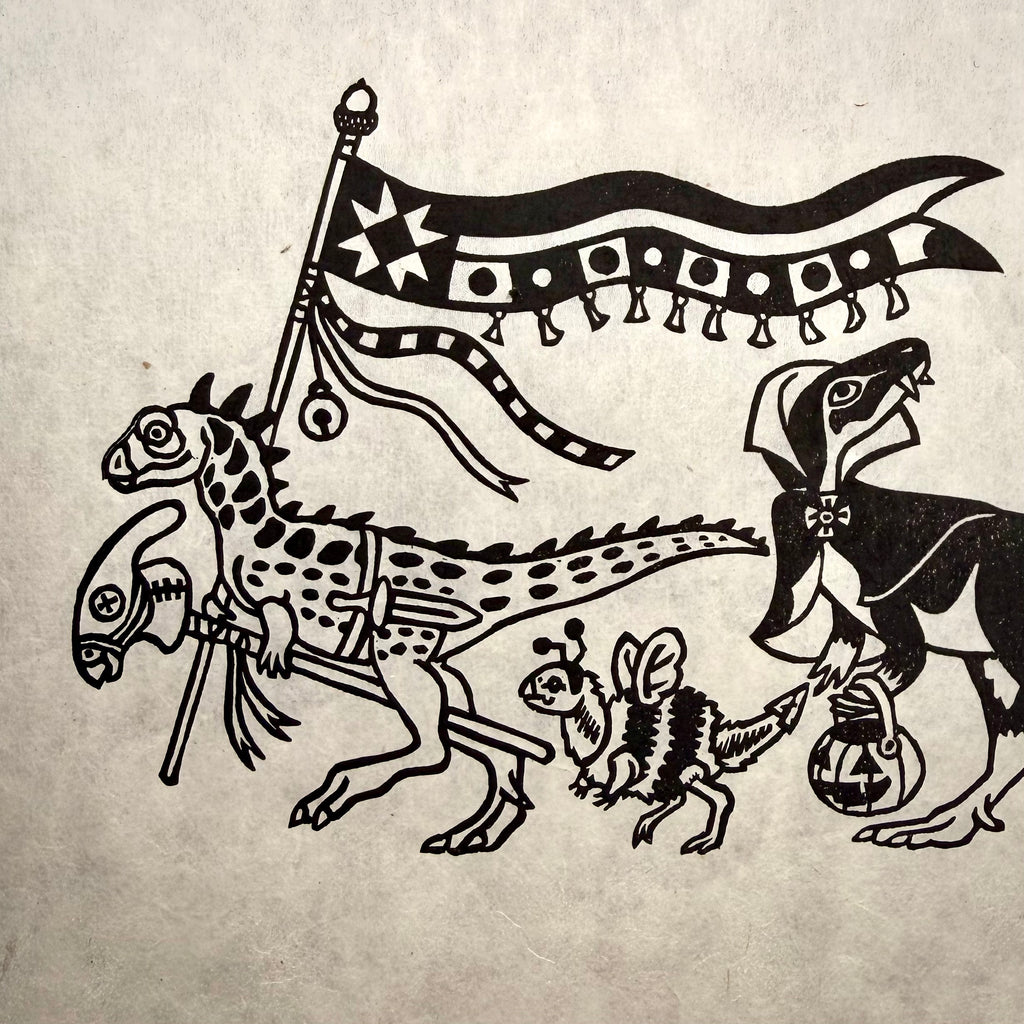 ‘Trick or Treaters’ Print on Handmade Paper